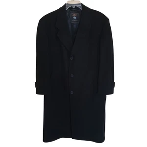 Hart Schaffner Marx Pure Virgin Wool Black Hudson's Overcoat Mantel 50R - Bild 1 von 10