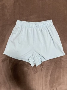 Hellblaue bequeme Baumwollshorts zum Überziehen Freizeit Nachtwäsche Damengröße S gebraucht, in einwandfreiem Zustand - Bild 1 von 5
