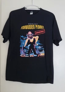 VTG Forbidden Planet MGM Tshirt L Movie Comic Promo Tee Y2k Black - Picture 1 of 11
