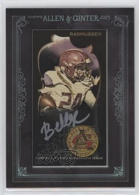 2023 Topps Allen & Ginter X Black Frame /25 Bella Rasmussen Rookie Auto RC - Image 1 of 2