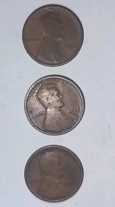 Lotto centesimi di grano Lincoln 1918 P D S - Set di 3 monete da marchio di zecca, circolate - Foto 1 di 2