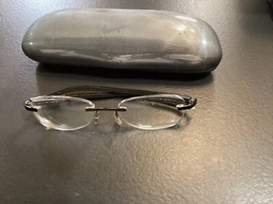 NIKE 8073 222 Brown/Blue Half Rimless Eyeglasses Frames 50-19-140 W/Case (305) - Picture 1 of 2