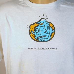 Esprit T Shirt Wounded World Screen Printed White Front Print Unisex L Vintage - Picture 1 of 7