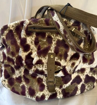 Bolsa Billy Jerome Dreyfuss couro marrom grande couro bovino roxo respingo - Imagem 1 de 4