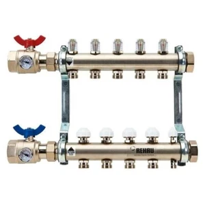 Colector de calor radiante de acero inoxidable REHAU PRO-BALANCE - 5 circuitos (381105-001) - Imagen 1 de 3