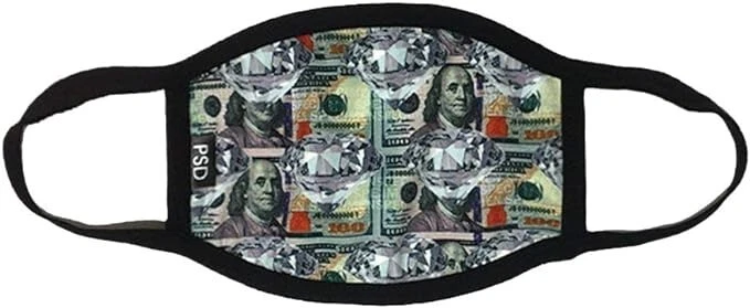 PSD Underwear Ultrasoft Microfiber Washable and Reusable Facemask Money Diamond - Image 1 of 1