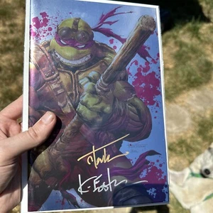 TMNT #1 Battle Damage Donatello Virgin FOIL signiert von Eastman und Kirkham - Bild 1 von 8