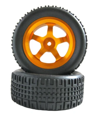 76mm 1:10 RC Rubber Flat Racing On Road Rally Car Tires&Alloy Wheel Rim 12mm Hex - Image 1 of 4