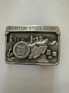 Weirton Steel Company Producer West Virginia Employee 1980s Vintage Belt Buckle - Picture 1 of 6