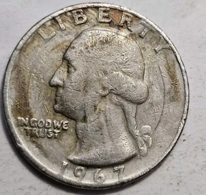 1967 P Washington Viertel Prägefehler Rückseite geprägt teilweise verkleidet fehlt - Bild 1 von 24