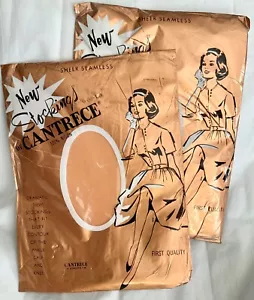 Vintage 1964 transparente nahtlose neue Strümpfe von CANTRECE 2 Paar Gr. 6 Overknee-Strümpfe - Bild 1 von 8
