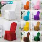1/2/4/6Pcs Pleated Skirt Chair Covers Party Weddings Banquet Wedding Chair Cover