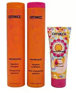 Amika Normcore Signature Shampoo, Conditioner 9.2 oz Nourishing Mask 3.3 oz Set - Picture 1 of 4