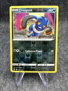 Pokémon TCG Croagunk Silver Tempest 109/195 Reverse Holo Common NM - Imagen 1 de 2
