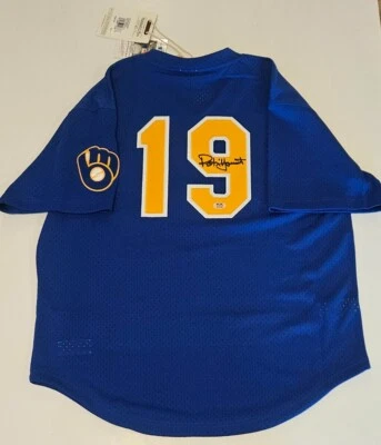 Robin Yount Signed Auto Milwaukee Brewers & Mitchell Ness Authentic Jersey PSA - Image 1 of 4