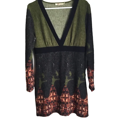 Vestido Anthropologie Aryeh Talla XL Tejido Mod Estilo Cuello en V Pullover BOHO Geométrico Foto 1 de 4