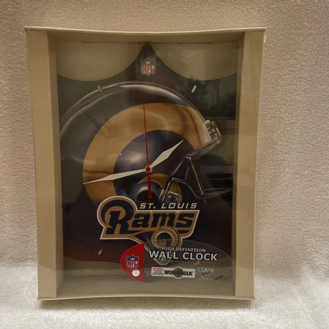 Vintage St. Louis Rams Hi-Def Wall Clock   New Never Opened #28 Cover