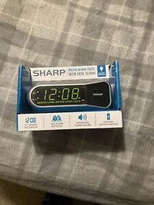 Sharp Electric Digital Dual Alarm Clock Battery Backup LED Large Display Snooze