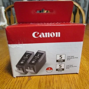Canon PGBK 5 (PGI - 5BK) Twin Pack Black Ink New In Factory Sealed Box - Picture 1 of 3