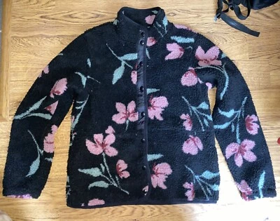 Новый Volcom женщин черный цветочный Bloom коробка насмешливый шеи куртка размер S - Изображение 1 из 4