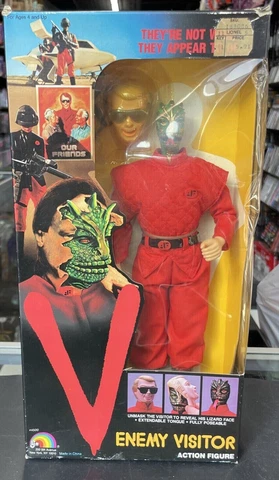 Vintage 1984 LJN "V" Enemy Visitor Action Figure New In Sealed Box Cover