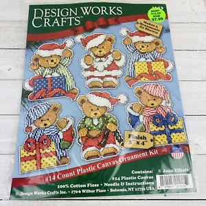Design Works Crafts Plastic Canvas Christmas Bear Ornament Kit 1653 Joan Elliot - Picture 1 of 3