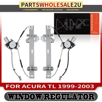 2 задних левых и правых регулятора стеклоподъемника с двигателем для седана Acura TL 1999-2003 - Изображение 1 из 4