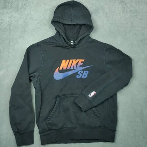 Nike SB X NBA NY Knicks Icon Hoodie Mens Small Black Skateboarding Cotton Fleece - Picture 1 of 8