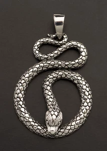 Pendentif Serpent en Argent 925 massif 6,3 gr. Tibet # 25899 -M24 - Picture 1 of 2