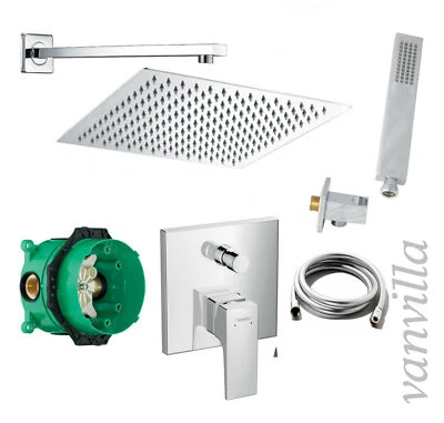vanvilla Duschset Regendusche mit Duscharmatur Hansgrohe Unterputz HG21 poliert