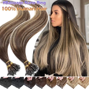Nano Anillo Punta Micro Cuentas Extensiones de Cabello Humano Remy Barrido GRUESO 50 G 100 G - Imagen 1 de 75