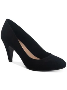 SUN STONE Womens Black Felix Round Toe Cone Heel Slip On Dress Pumps 6.5 M - Picture 1 of 3