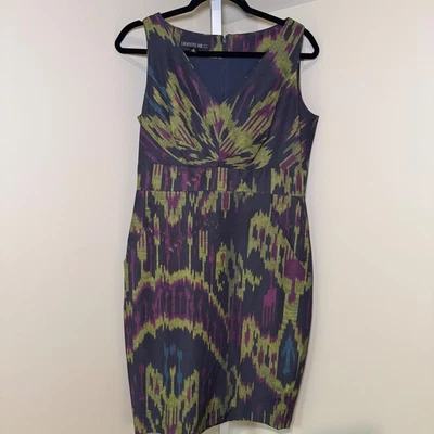 Lafayette 148 New York Women's Ikat Print Sleeveless Sheath Dress Size 8 - Image 1 of 4