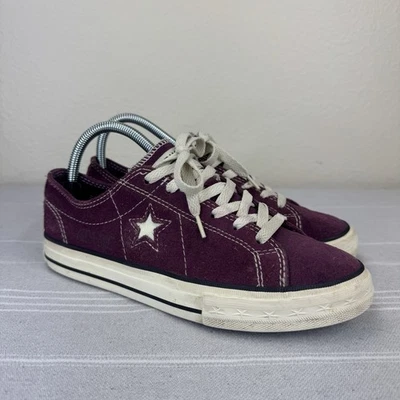 Zapatillas Converse One Star Gamuza Cuero Parte Superior Baja Con Cordones Ciruela Púrpura W 7.5/M 6 Foto 1 de 4