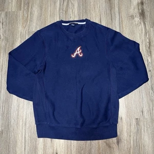 Vintage Atlanta Braves MLB Crewneck Sweatshirt Size Small Embroidered Blue - Picture 1 of 4