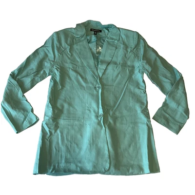 Chaqueta Blazer Chadwicks de Lino para Mujer Talla 12TL Verde Manga Larga Pecho Único Foto 1 de 4