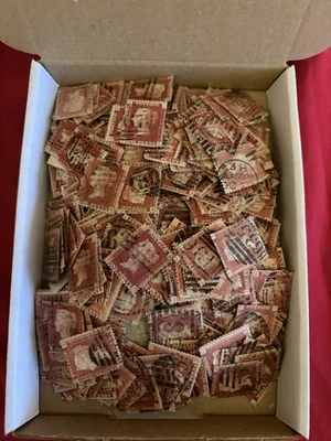 1000 GB QV 1d Placas rojas sueltas en caja placas mixtas Penny Reds SG43 Foto 1 de 3