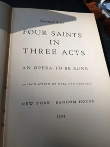 Four Saints In Three Acts An Opera to be Sung, Gertrude Stein First Edition 1934 - Bild 1 von 10