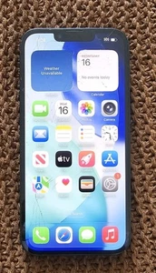 Apple iPhone 14 128 Go débloqué - **AVANT ET ARRIÈRE FISSURÉS** **LIRE** - Photo 1 sur 7