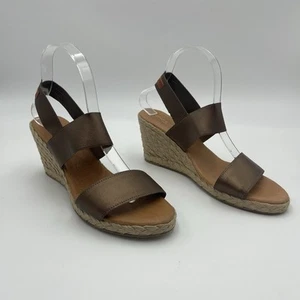 SZ 10-Andre Assous Womens Bronze Allison Wedge Espadrille Sandals-MSRP $139 - Picture 1 of 11