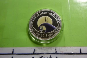 MONEDA DE NÍQUEL ESMALTADA DISNEY JACK AND SALLY PESADILLA ANTES DE NAVIDAD 2018 M21 - Imagen 1 de 2