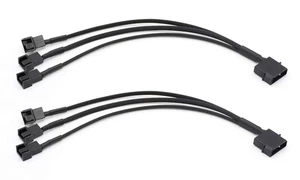 2 Pack Molex to 3 Pin/4 Pin Fan Adapter Power Splitter Cable, 10 Inch - Picture 1 of 12