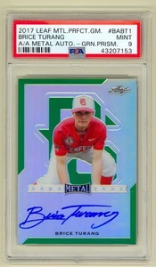Brice Turang 2017 Leaf Metal Perfect Game All American Auto Green 5/10 Brewers - Picture 1 of 2