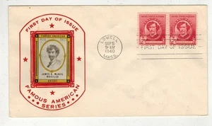 1940 FAMOUS AMERICANS CE REID PHOTO CACHET 885-33 JAMES MCNEIL ARTIST - Picture 1 of 1