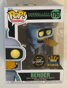 Funko Pop! Futurama Bender Glow In The Dark CHASE #1757 Exclusive In Protector - Picture 1 of 8