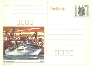 30 Pf. Deutsche Post Ganzsachen-Postkarte ungebraucht mit Schiff ARKONA Ship - Picture 1 of 2