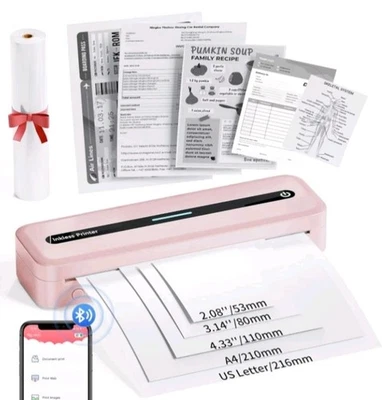 COLORWING Portable Printers Wireless for Travel, 300DPI Mini Compact Inkless... - Image 1 of 4