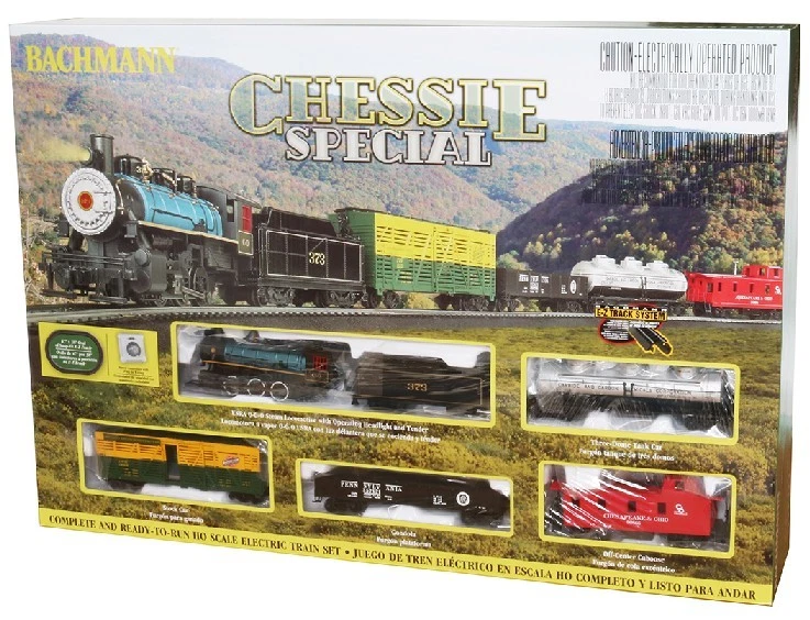 Juego de tren de carga de arranque de vapor calibre HO especial Chessie Bachmann 00750 Foto 1 de 1