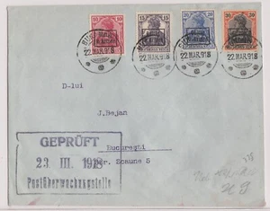 ROMANIA 1918 BLUE COVER GERMAN STAMPS OVERPRINTED FOR OCCUPATION - Picture 1 of 2