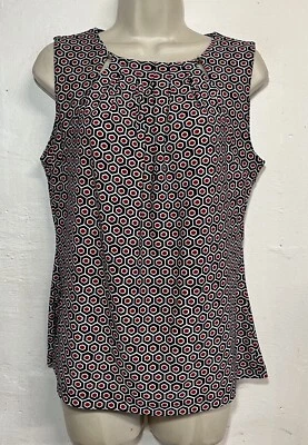 Camiseta sin mangas Tommy Hilfiger mediana negra roja ojo de cerradura cuello redondo elástica sin mangas  Foto 1 de 4